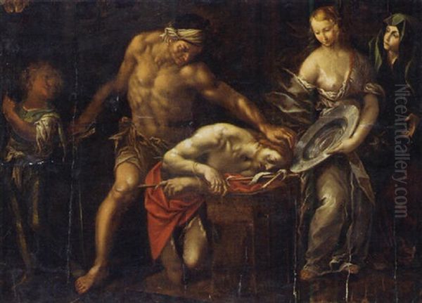 The Beheading Of Saint John The Baptist Oil Painting by Giovanni Stefano Danedi