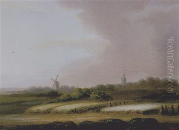 Gezicht In De Omgeving Van Hilversum Oil Painting by Andreas Danekes