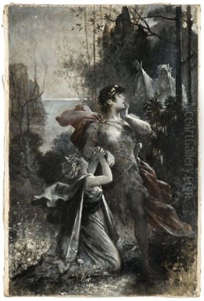 Scene Romanesque (shakespearienne ?) Oil Painting by Henri Camille Danger