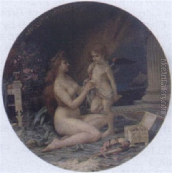 Venus And Cupid Oil Painting by Henri Camille Danger