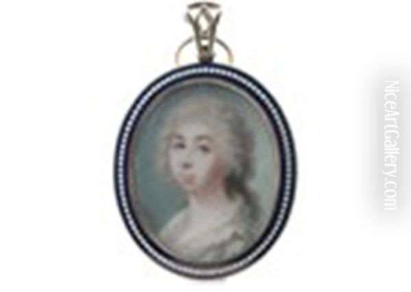 Portrait Miniature Of A Lady Oil Painting by Abraham Daniel