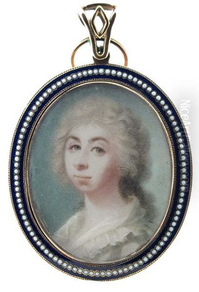 Portrait Miniature Of A Lady Oil Painting by Abraham Daniel