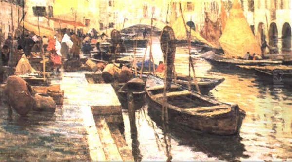 Canale Di Chioggia Oil Painting by Giuseppe Danieli