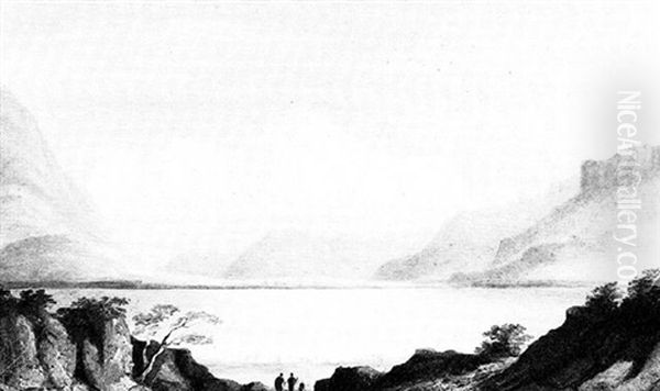 Lake Geneva, From Lausanne Oil Painting by Edward Thomas Daniell