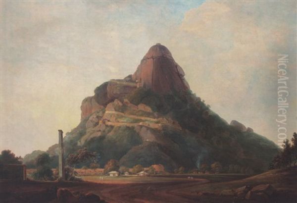 View Of Ryacotta Fort, South India Oil Painting by Thomas Daniell