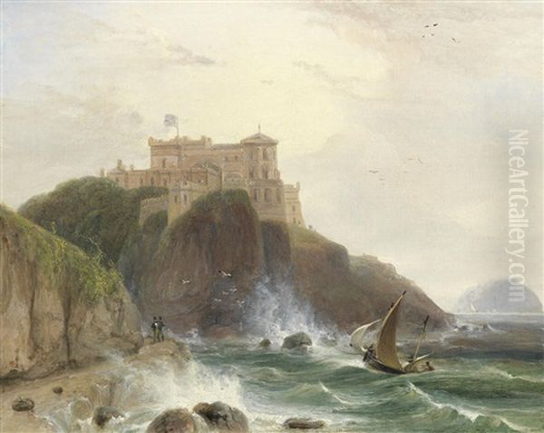 A View Of Culzean Castle On The Ayrshire Coast Oil Painting by William Daniell