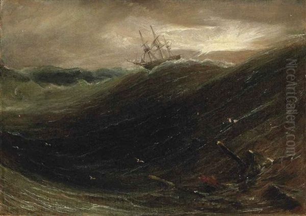 Sketch Of An Indiaman In A North Wester Off The Cape Of Good Hope Oil Painting by William Daniell