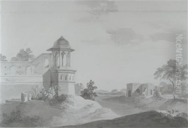 The King's Garden, Allahabad by William Daniell