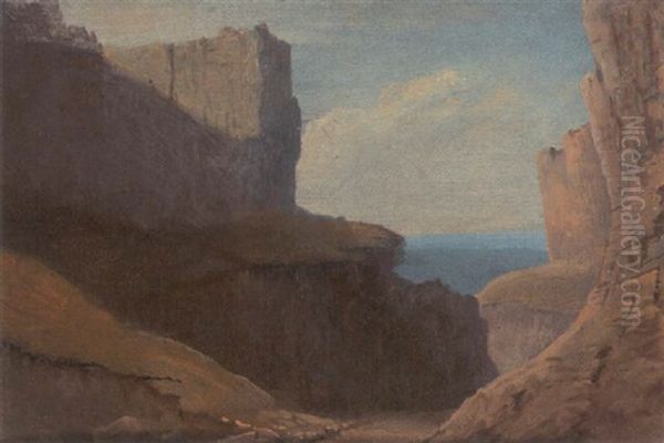 Cheddar Gorge Oil Painting by William Daniell