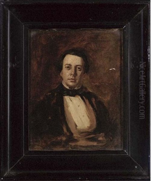 Portrait Of A Gentleman In A Black Coat And Tie Oil Painting by William Daniels