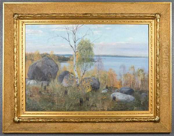 Landscape From Saaksmaki Oil Painting by Elin Danielson-Gambogi