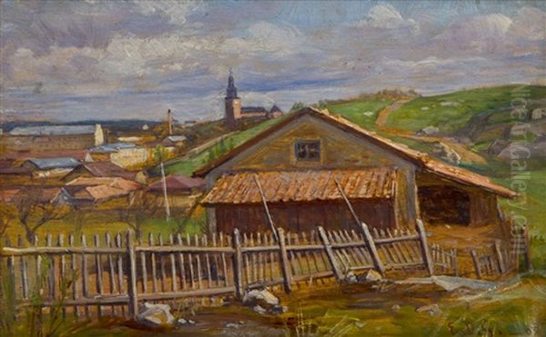 View From Samppalinna Hill Oil Painting by Elin Danielson-Gambogi