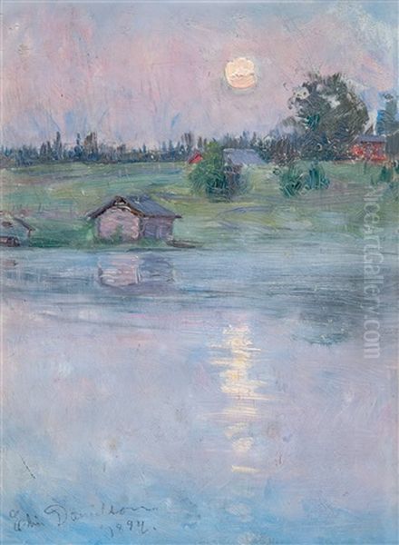 Summer Night Oil Painting by Elin Danielson-Gambogi