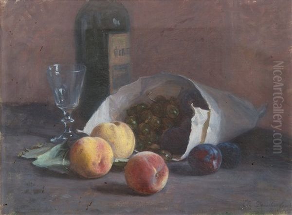 Still Life With Fruits Oil Painting by Elin Danielson-Gambogi