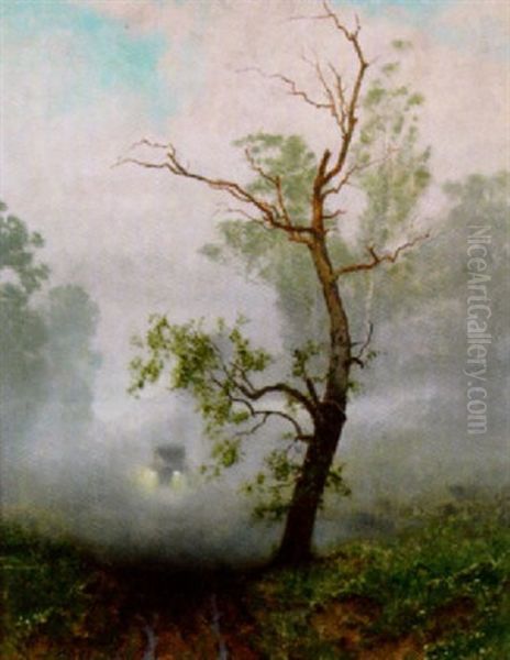 Nebel Im Prater Oil Painting by Josef Danilowatz