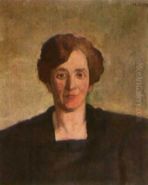 Portrait Mutter Jutz Oil Painting by Heinrich Danioth