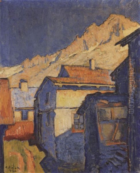 Goscherneralp Oil Painting by Heinrich Danioth