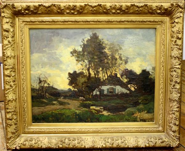 Avondgloren Op De Ginkelse Heide Oil Painting by Charles Dankmeijer