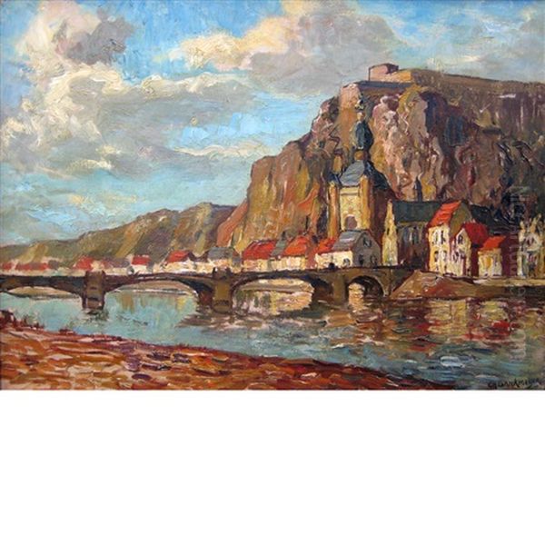 Town Of Dinant Oil Painting by Charles Dankmeijer