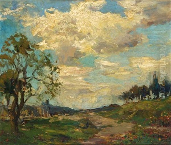 A Summer Landscape Oil Painting by Charles Dankmeijer