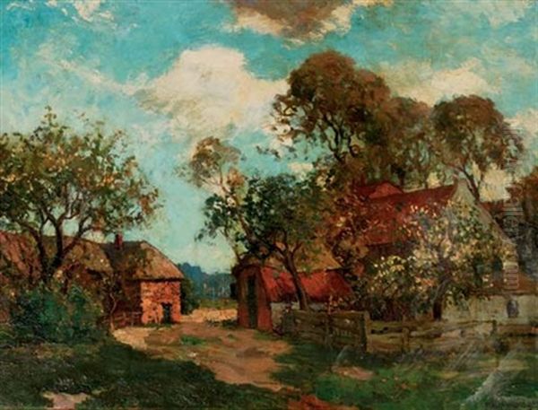 Cottages In Summer Oil Painting by Charles Dankmeijer