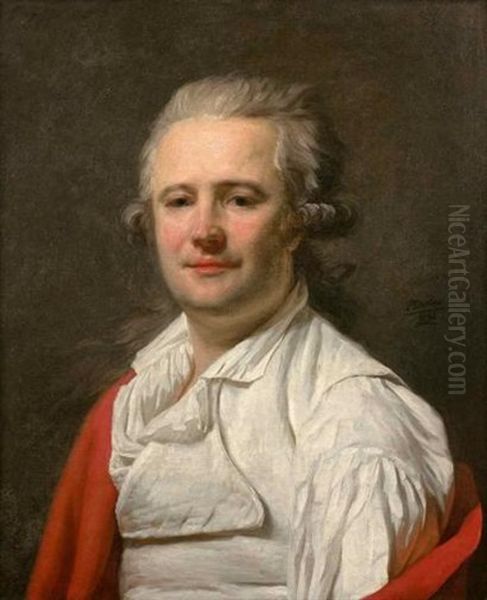 Portrait D'homme En Chemise Blanche Oil Painting by Henri-Pierre Danloux