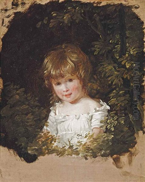 Portrait Of A Young Boy, Traditionally Identified As Master Hugh Grant, Bust Length, Wearing A White Chemise Oil Painting by Henri-Pierre Danloux