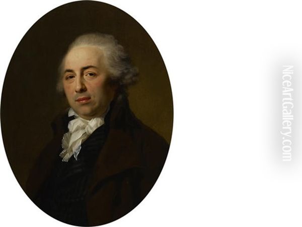 A Portrait Of Francois Isaac Couderc And A Portrait Of Madame Couderc (pair) Oil Painting by Henri-Pierre Danloux