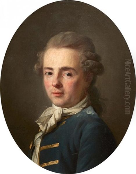 Portrait De Gentilhomme A La Lavalliere Blanche Oil Painting by Henri-Pierre Danloux