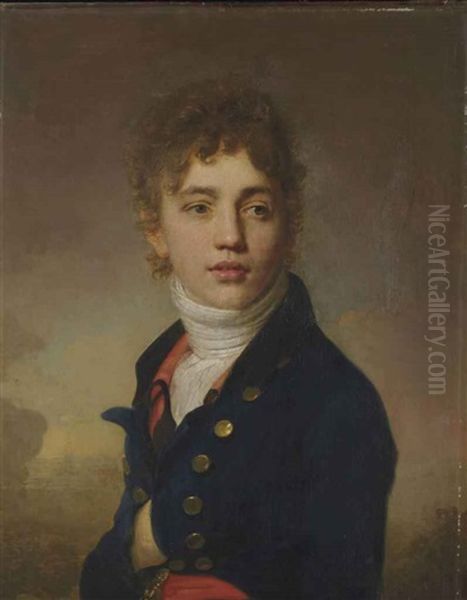 Portrait De Jeune Homme En Buste Oil Painting by Henri-Pierre Danloux