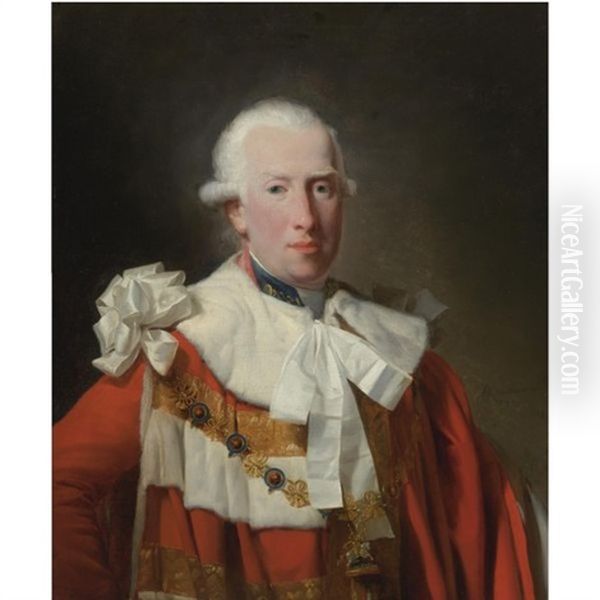 Portrait Of H.r.h. Prince William Henry, 1st Duke Of Gloucester And Edinburgh, Wearing Peers Robes And The Chain Of The Garter Oil Painting by Henri-Pierre Danloux