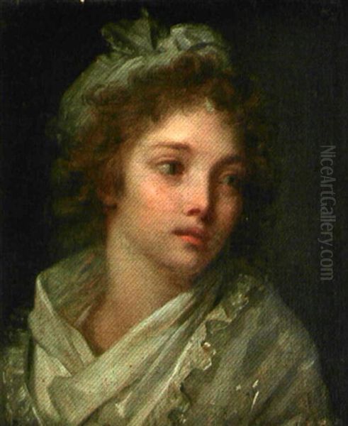 Portrait De Jeune Fille Oil Painting by Henri-Pierre Danloux