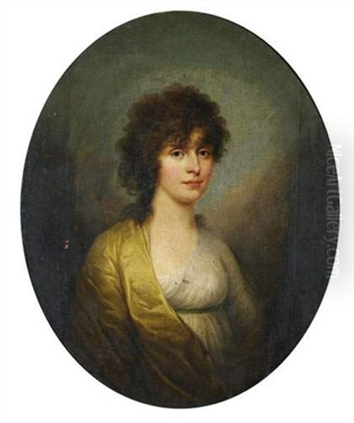 Portrait De Femme A La Robe Blanche by Henri-Pierre Danloux