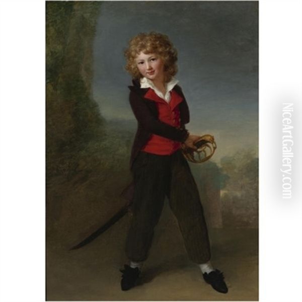 Portrait Of The Young Count Felix De Narbonne Pelet Oil Painting by Henri-Pierre Danloux