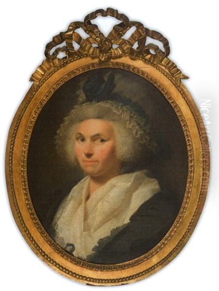 Portrait De Femme Au Bonnet Oil Painting by Henri-Pierre Danloux