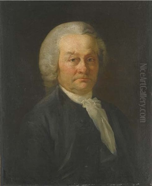 Portrait D'homme Age, En Chemise Et Perruque Blanches Oil Painting by Henri-Pierre Danloux