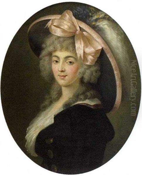 Portrait De Mademoiselle Duthe Oil Painting by Henri-Pierre Danloux