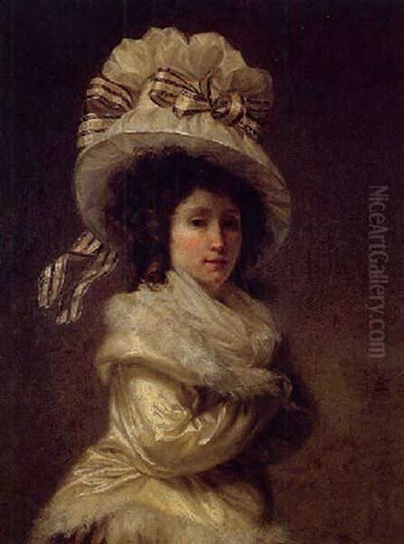 Portrait Of Madame Bernier, Nee Anne Gueret Oil Painting by Henri-Pierre Danloux