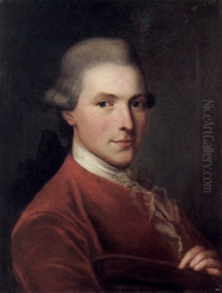 A Portrait Of A Gentleman In A Red Coat Oil Painting by Henri-Pierre Danloux