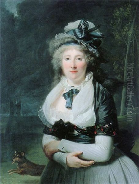 Portrait Of Etiennette Roussee Oil Painting by Henri-Pierre Danloux