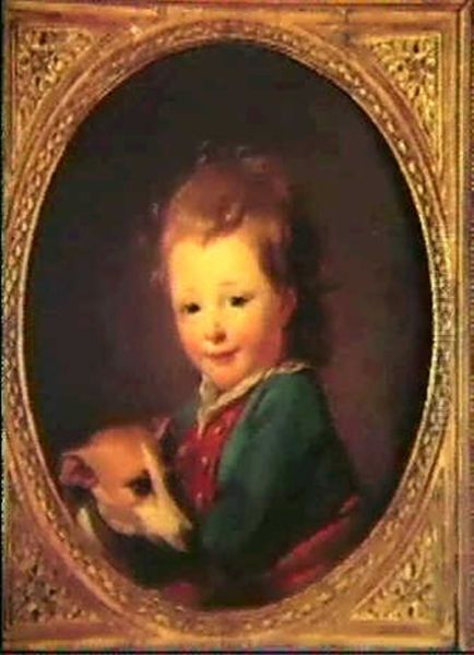 Portrait D'un Jeune Garcon Et De Son Levrier, And           Mr Gimpel (2) Oil Painting by Henri-Pierre Danloux