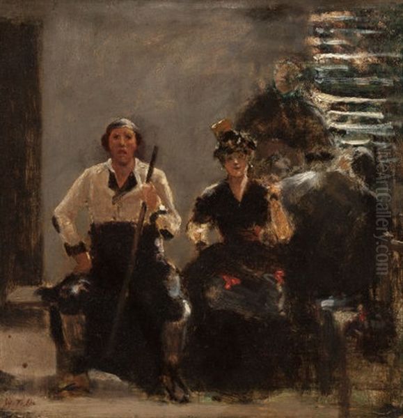 Sketch For The Quartette Oil Painting by William Turner Dannat