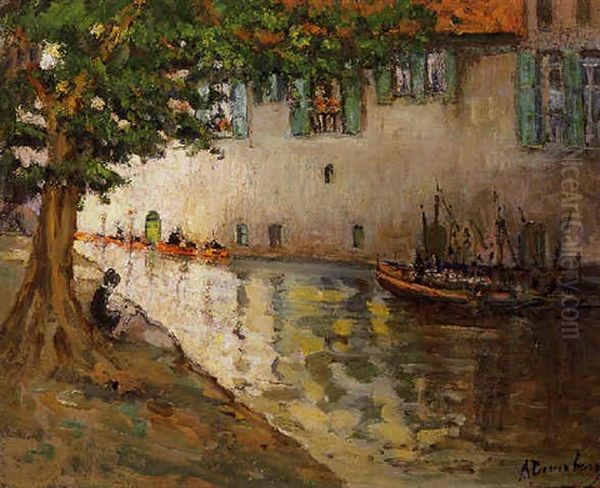 Canal (bruges) Oil Painting by Alice Dannenberg