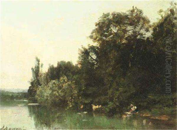 Washing In The River by Alfred Joseph Dannequin