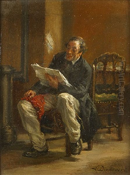 Het Lezen Oil Painting by Leon Marie Constant Dansaert