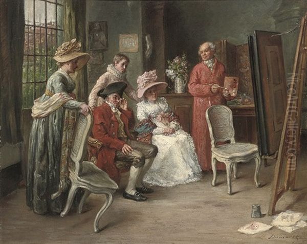 The Painting Lesson Oil Painting by Leon Marie Constant Dansaert