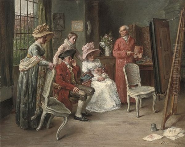 The Painting Lesson Oil Painting by Leon Marie Constant Dansaert