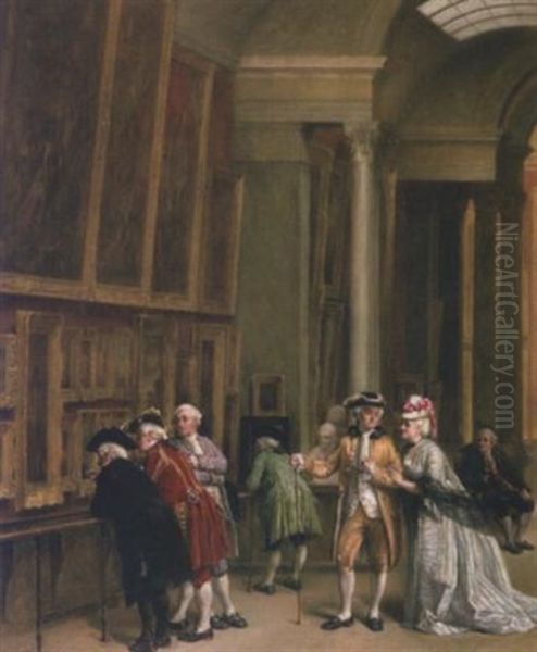 Au Musee Oil Painting by Leon Marie Constant Dansaert