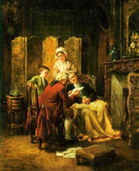 The Convalescent Oil Painting by Leon Marie Constant Dansaert