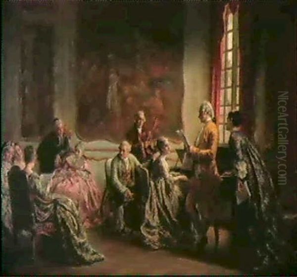 Matinee Musicale Oil Painting by Leon Marie Constant Dansaert